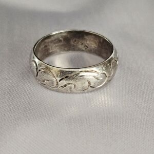 Vintage Silver Ring With Scroll Design 925 Silver Ring